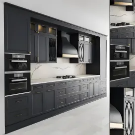 Kitchen neoclassic dark gray